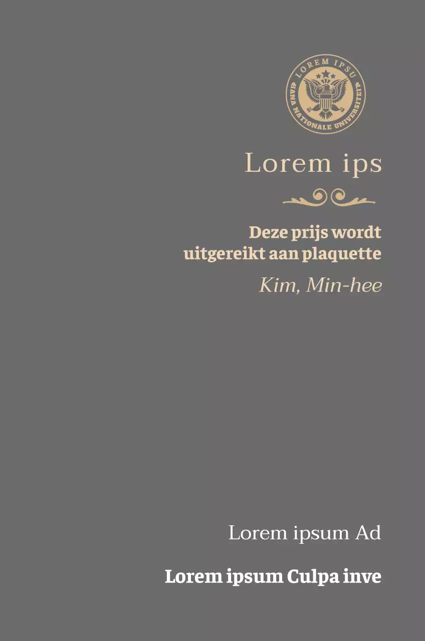 Luxe diploma-plaat met schoollogo en gouden rand