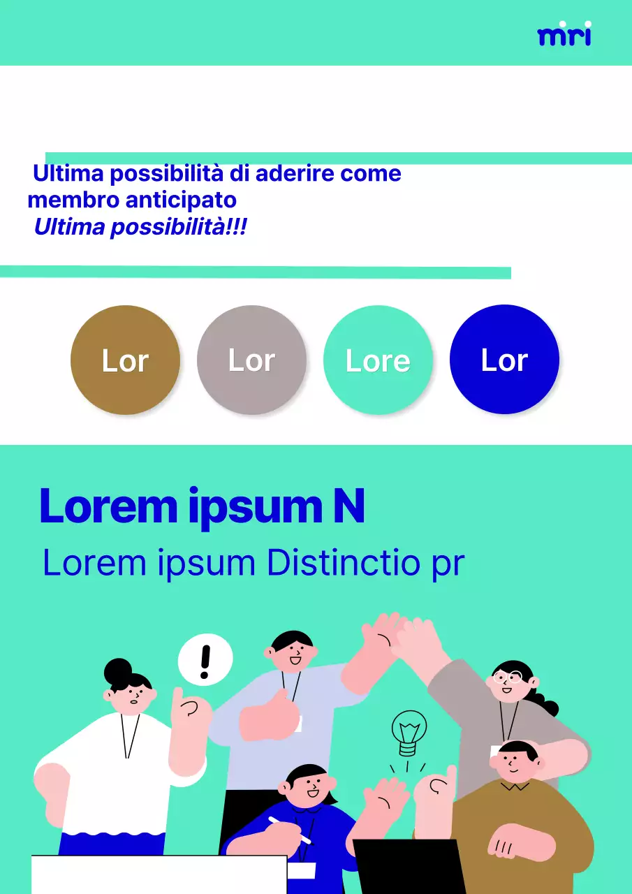 Semplice manifesto di reclutamento aziendale nei colori blu e chartreuse