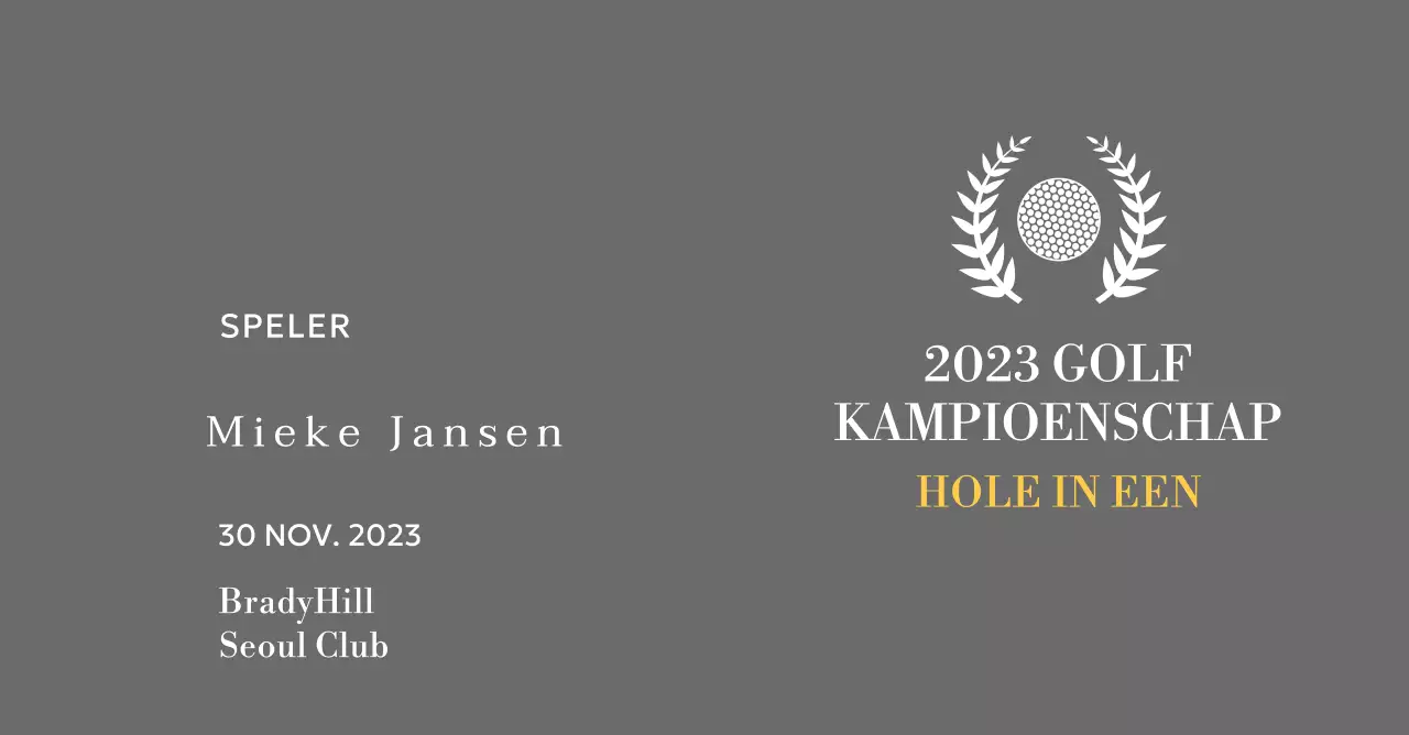 Golf hole-in-one winnaar plaquette met golfbal en lauwerkrans illustratie
