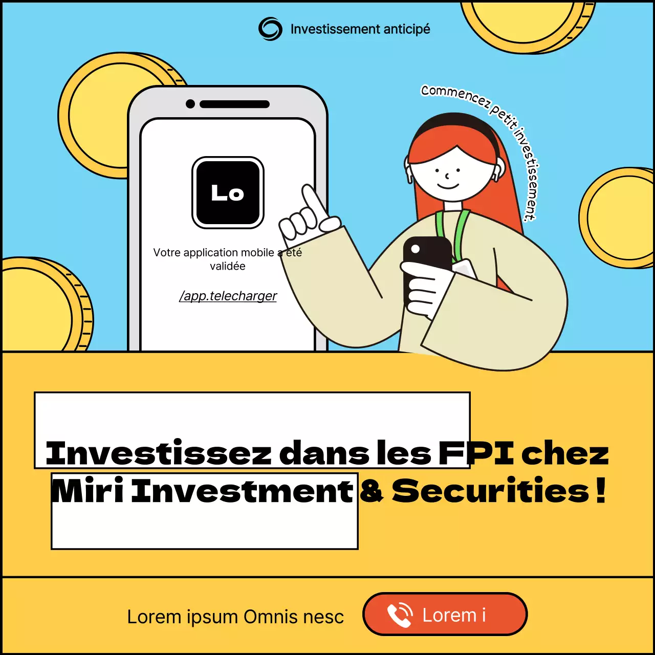 Un guide simple, jaune et bleu clair, de l'investissement immobilier dans les FPI
