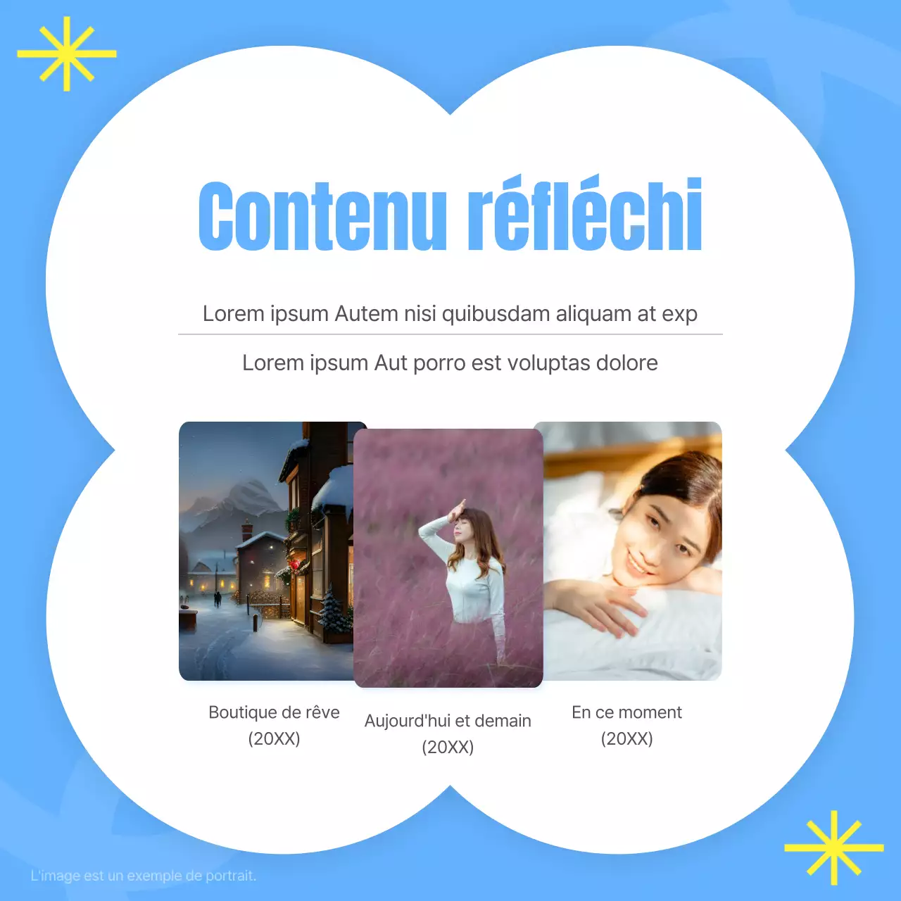 Un guide de conseils kitsch bleu clair et jaune