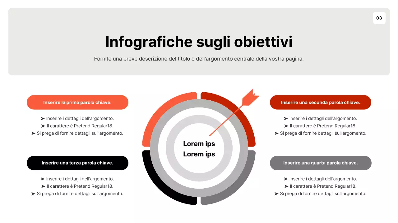 Un semplice planner arancione e grigio per la definizione degli obiettivi