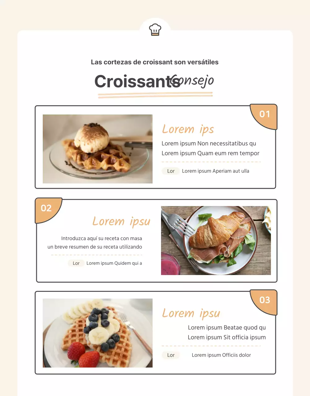 Promover la venta de un cuello básico de ganchillo naranja y beige