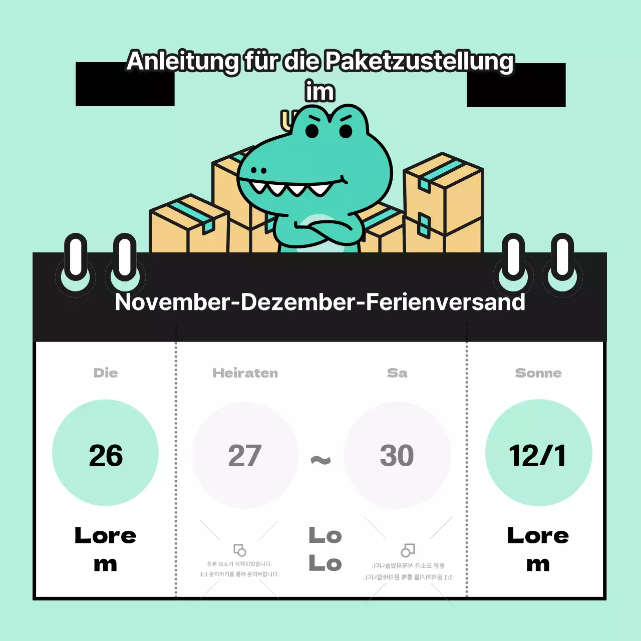 Ankündigungen von Argo, einer kitschigen Figur mit mintfarbenem Hintergrund