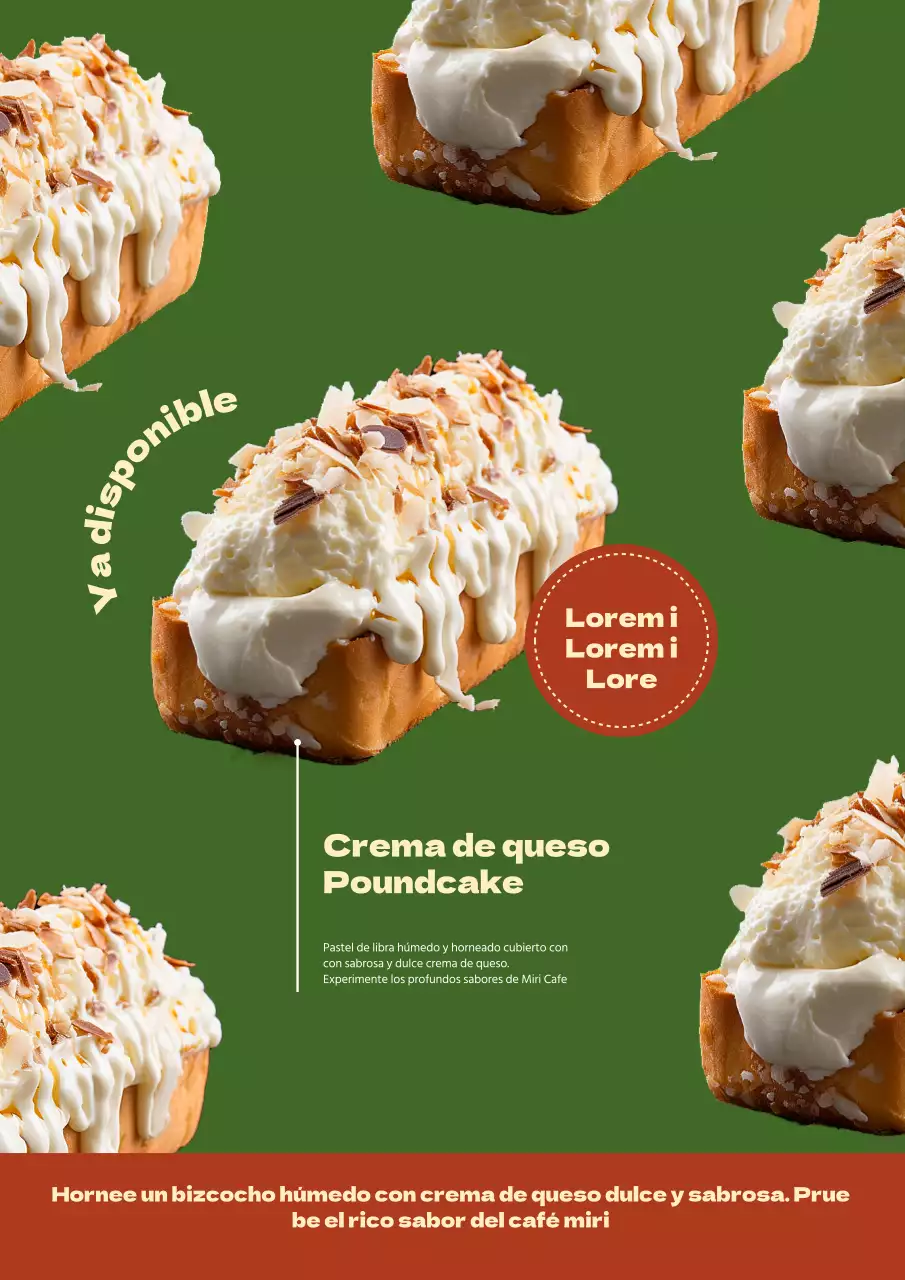 Promocione una carta de postres navideños vintage con fondo rojo y verde