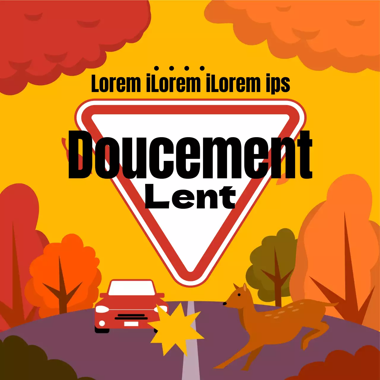 Un guide pour la sécurité de la faune naturelle en orange et jaune