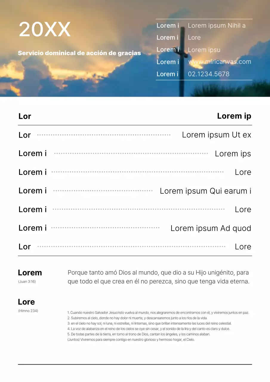 Anuncios sencillos en blanco y negro para el boletín dominical de acción de gracias