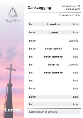 Eenvoudige kerkkrantgids in roze