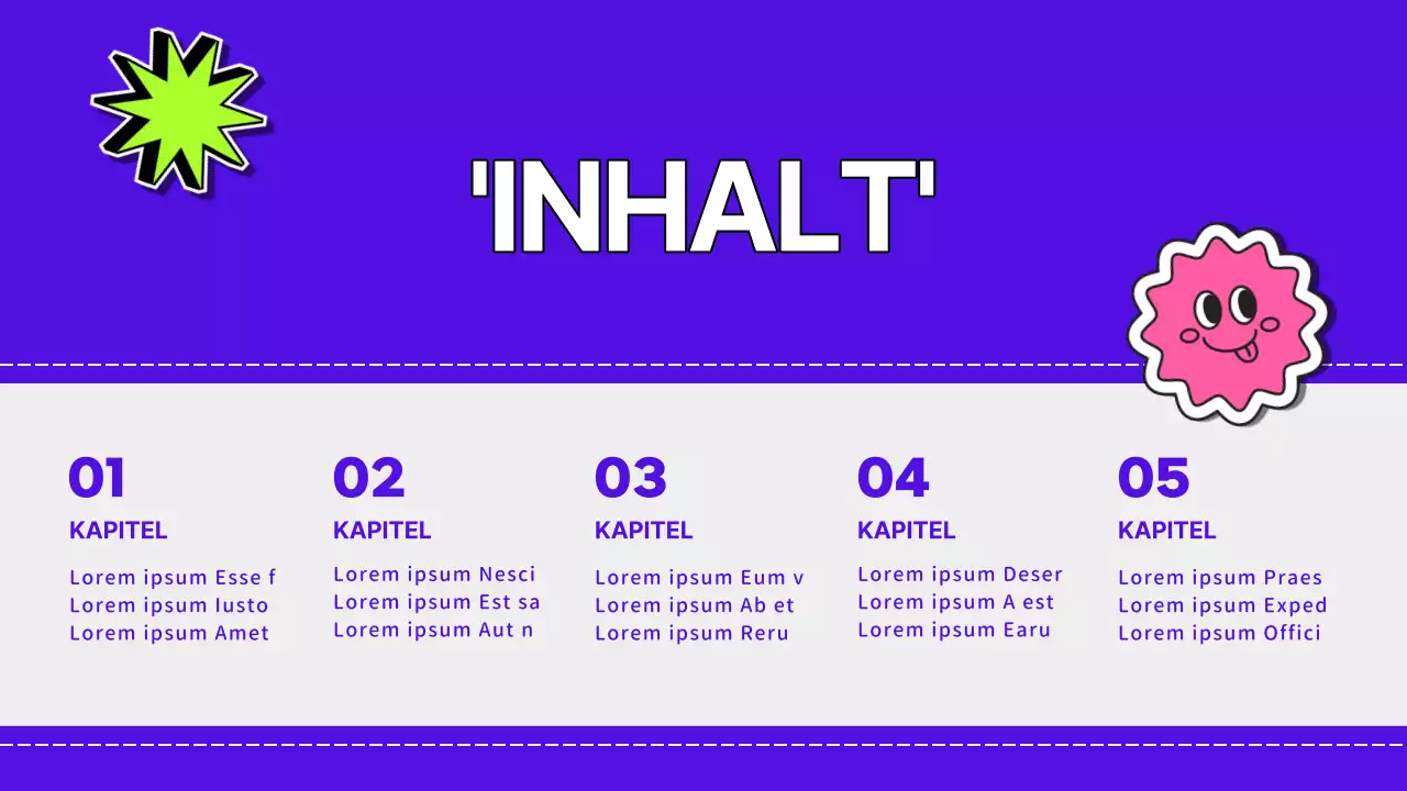 Neonfarbenes und kitschiges Schulungsmaterial für Marketingseminare