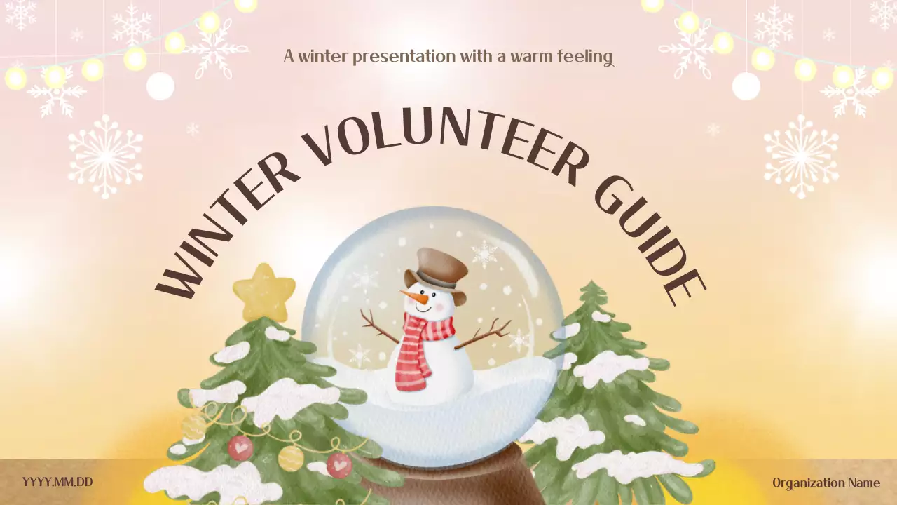 베이지 전통 겨울 가이드 프레젠테이션