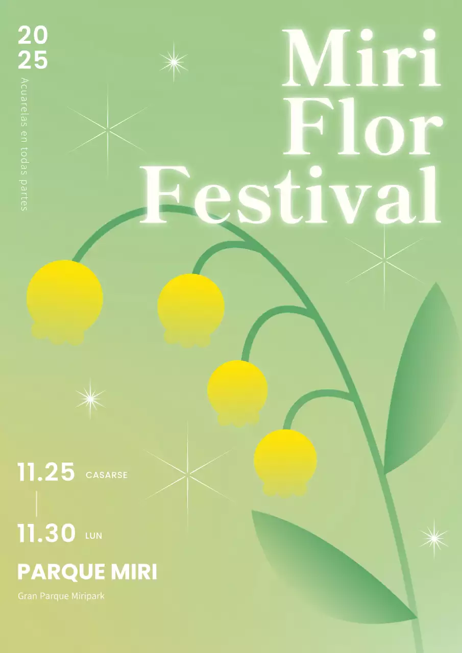 Promover la fiesta de las flores verdes, bonitas y brillantes