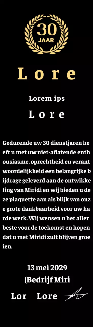 Bedrijfsbord met lauwer symbool concept