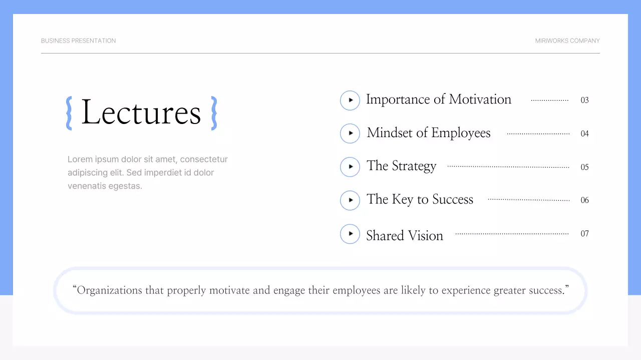 Blue Professional Motivation Presentation