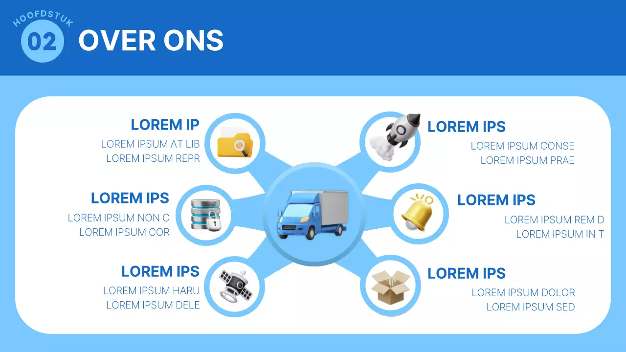 Een eenvoudig logistiek bedrijfsplan in blauw