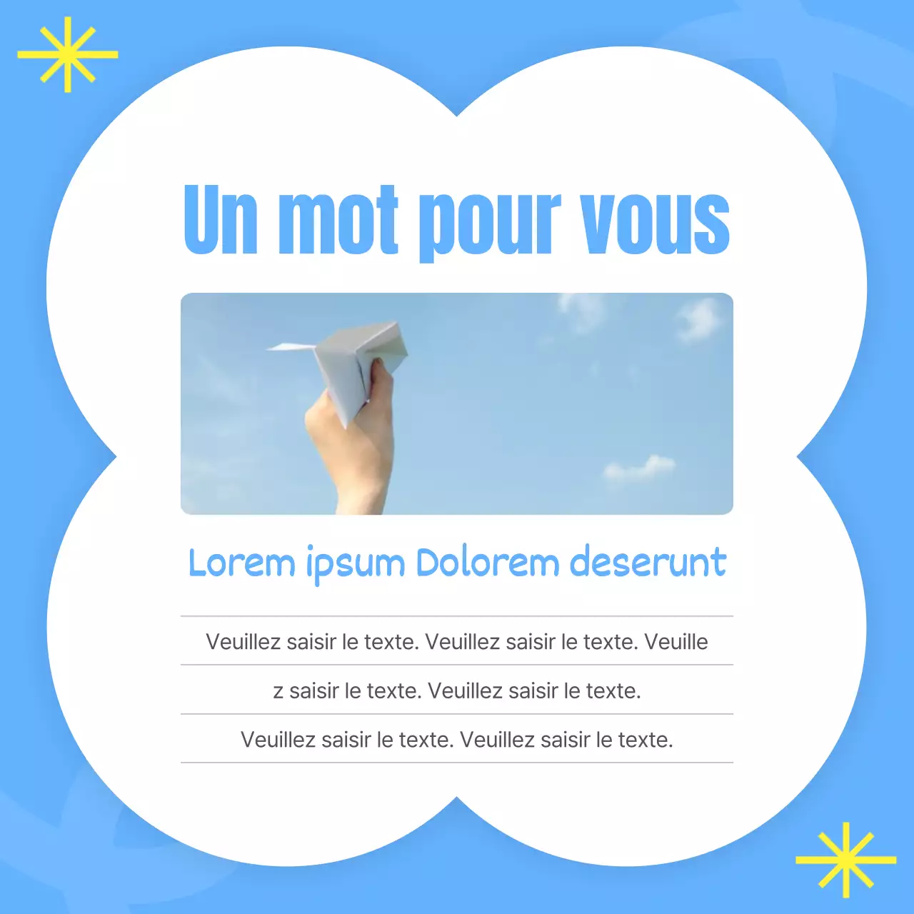 Un guide de conseils kitsch bleu clair et jaune