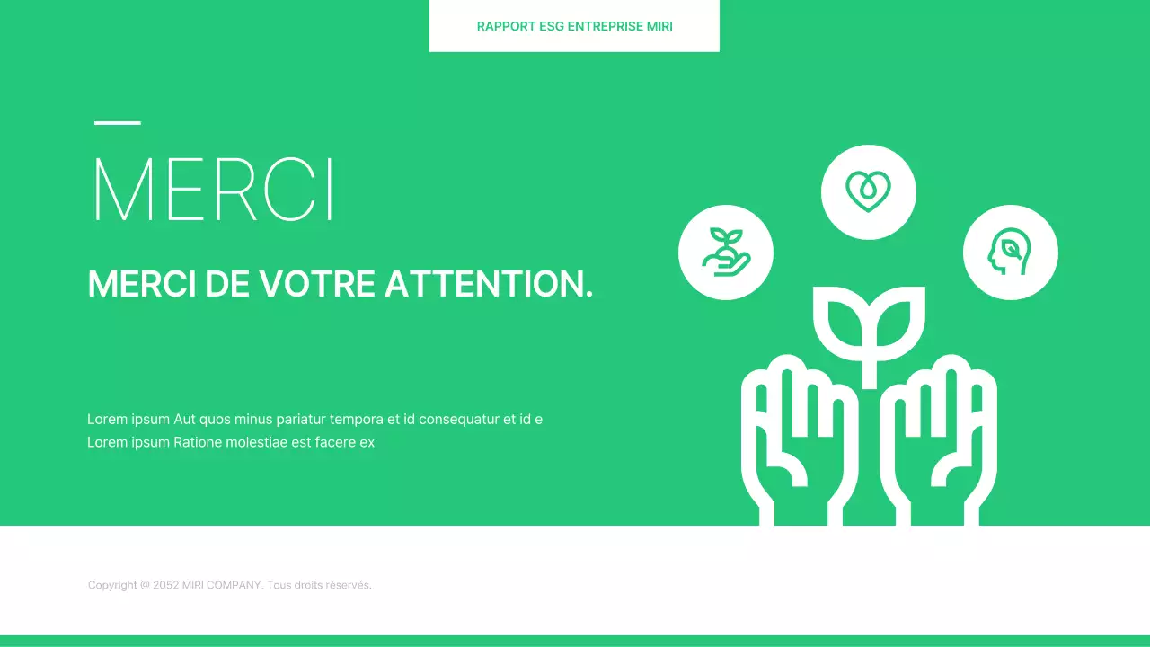 Un rapport ESG d'entreprise simple en chartreuse et blanc