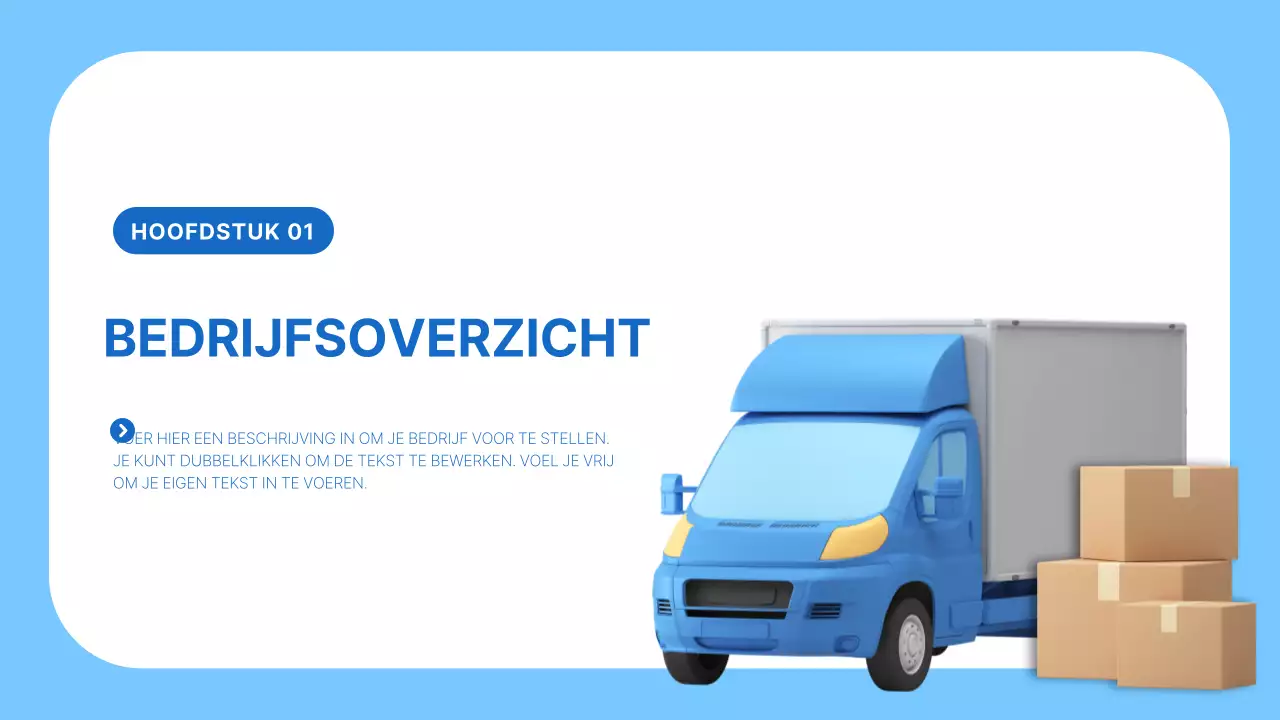 Een eenvoudig logistiek bedrijfsplan in blauw