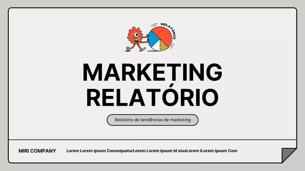 Um relatório de marketing simples em cinzento e branco