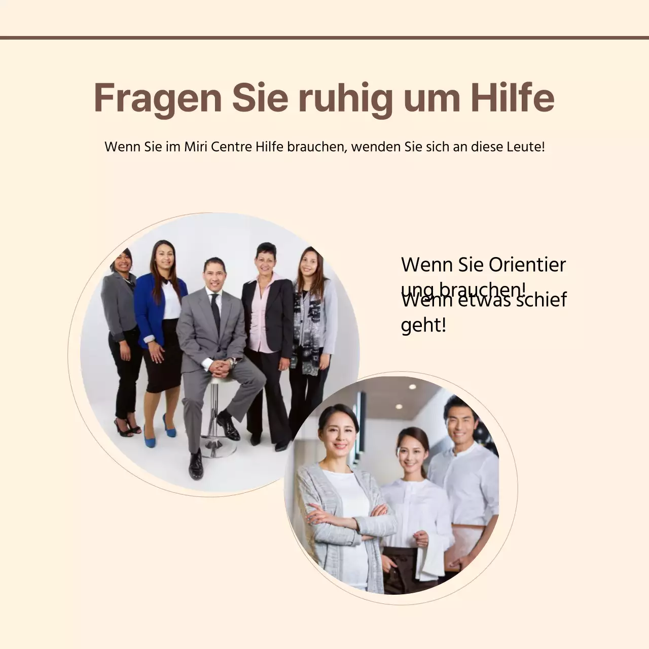 Benutzerhandbuch für ein einfaches Zentrum mit elfenbeinfarbenem Hintergrund