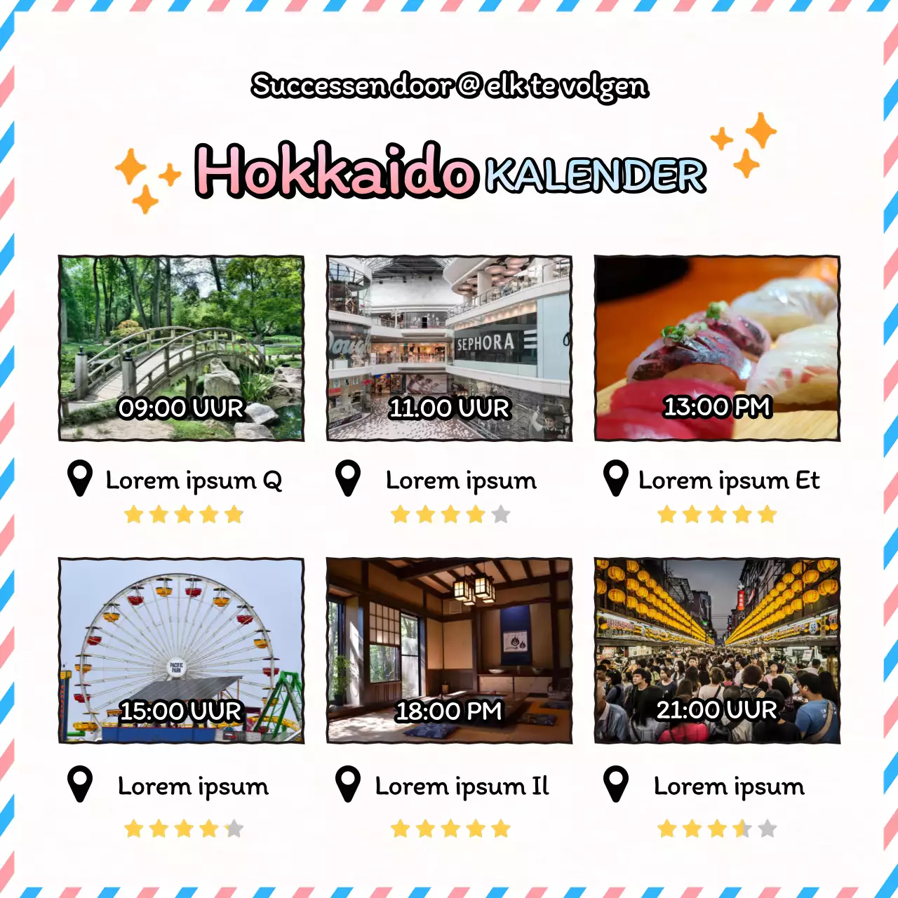 Een roze en lichtblauwe reisgids voor Japan