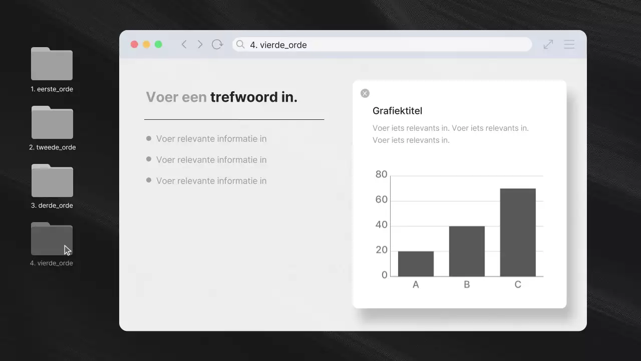Voorstel voor moderne desktop UI in zwart