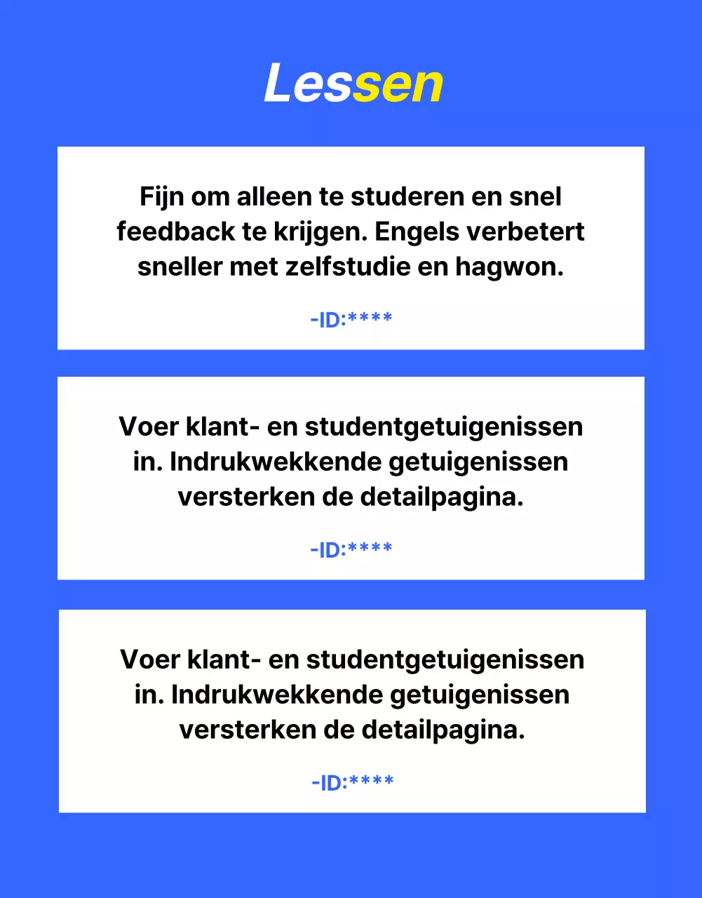 Een kitscherige blauw met gele Engelse les promoten