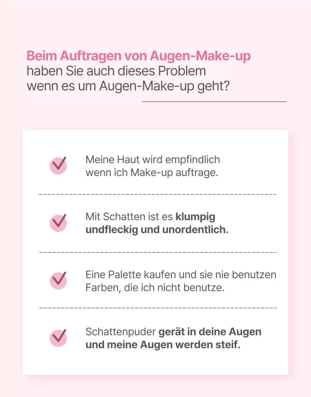 Förderung von Kosmetika in modernen Rosa-Tönen