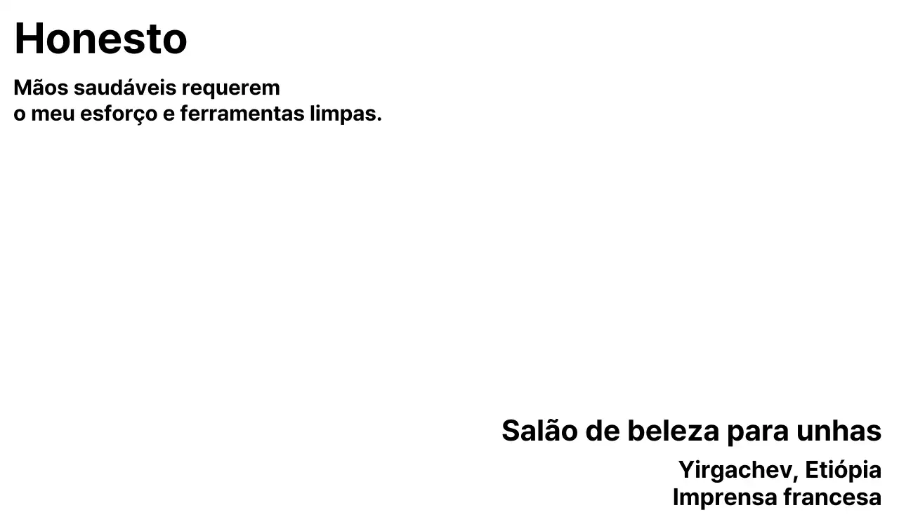 Design informativo e promocional com um texto simples