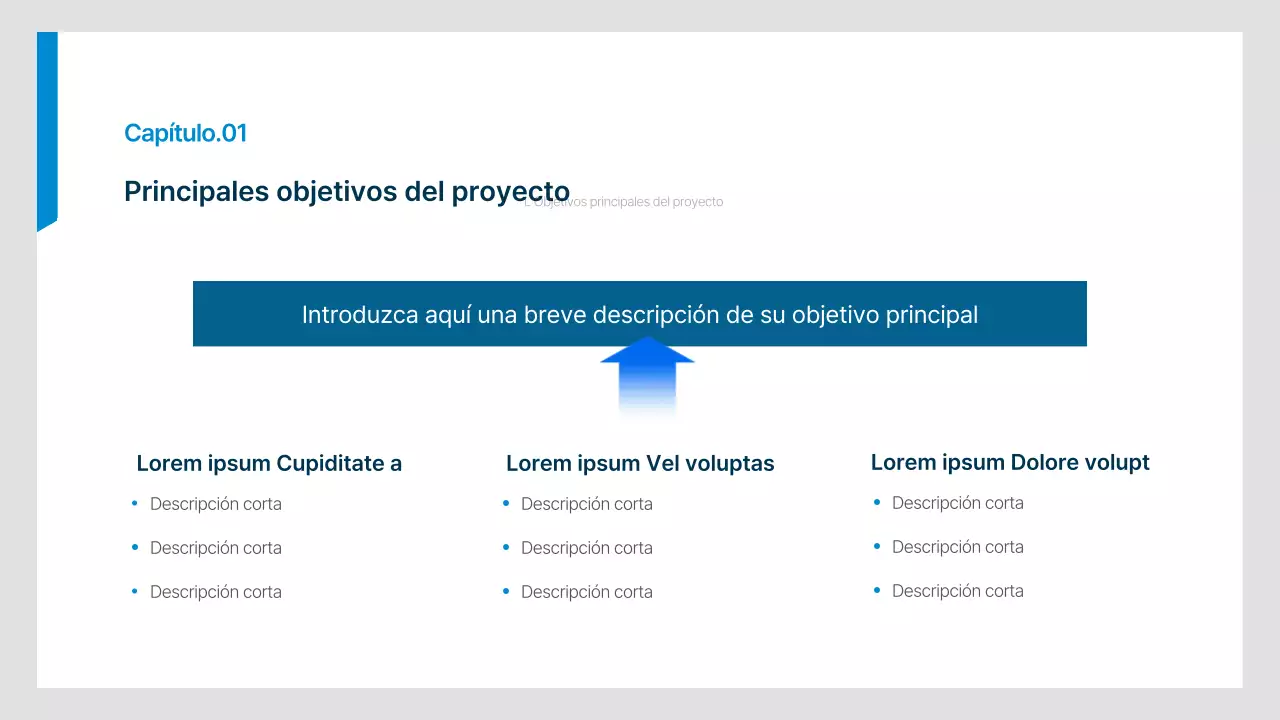 Plan de negocio sencillo de oficinista en azul marino y azul