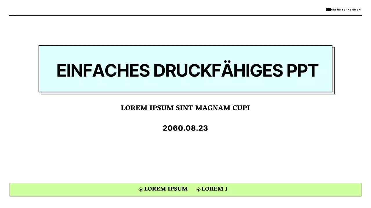 Ein einfacher druckbarer Bericht in Hellblau und Chartreuse