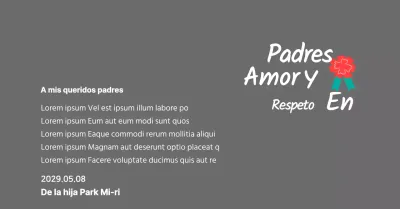 Caligrafía del Día de la Madre con ilustración de clavel rojo