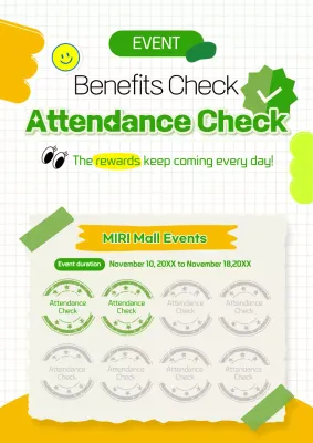 Promote your event with cute yellow and green attendance checks