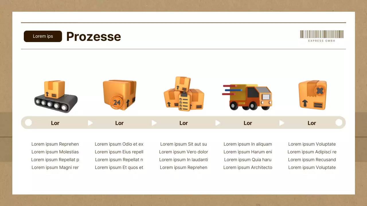 Einfacher Businessplan für Kurierdienste in Braun und Beige