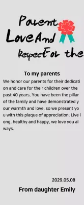 Mother's Day calligraphy with red carnation illustration