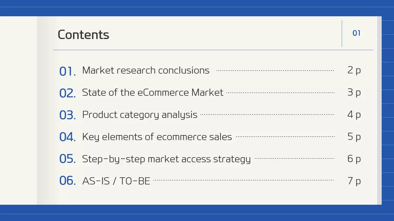 파랑의 심플한 책 형태의 보고서