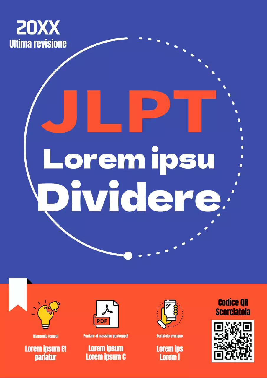 Copertina educativa giapponese semplice in blu e arancione