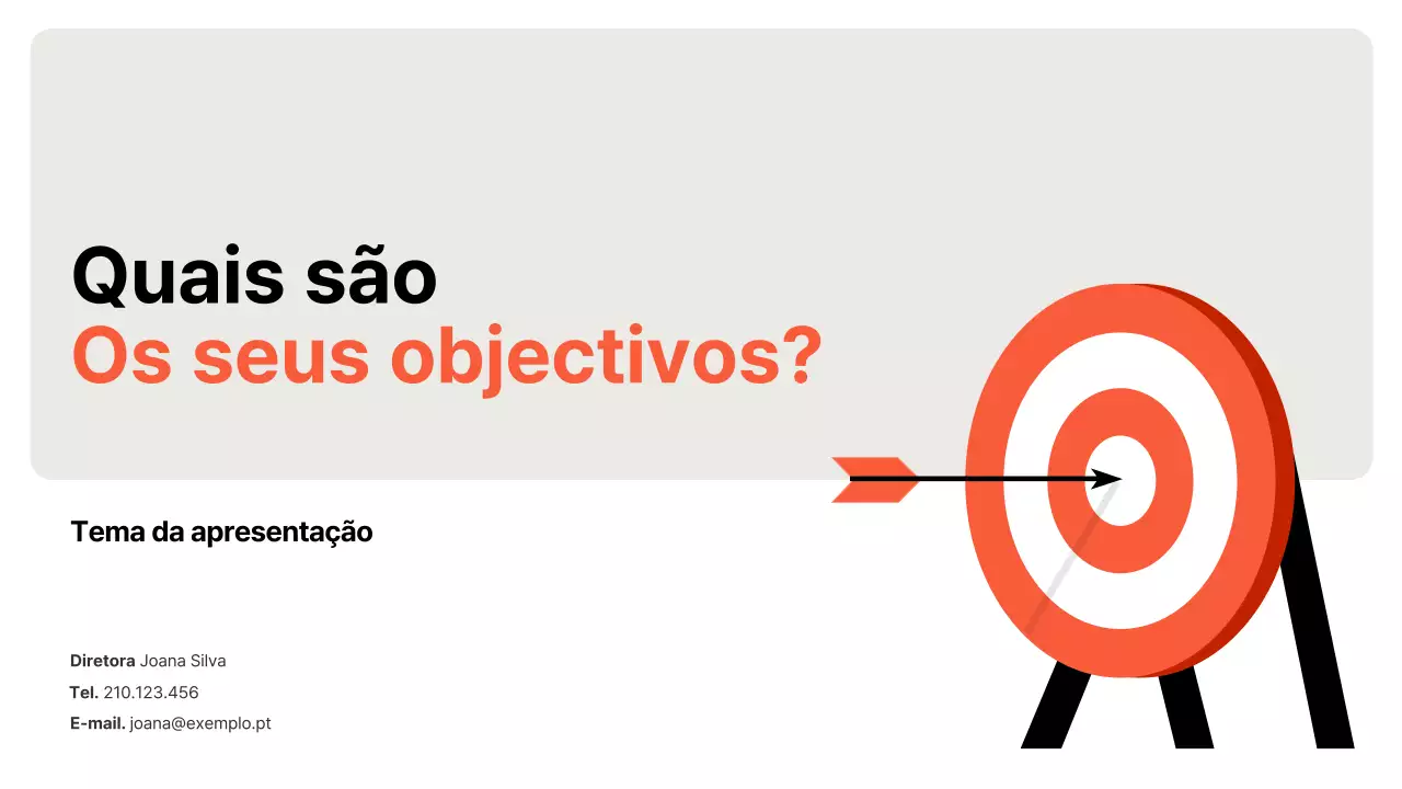 Uma agenda simples, cor de laranja e cinzenta, para a definição de objectivos