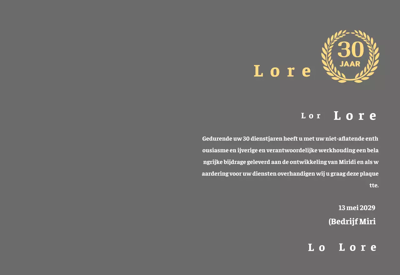 Bedrijfsbord met lauwer symbool concept