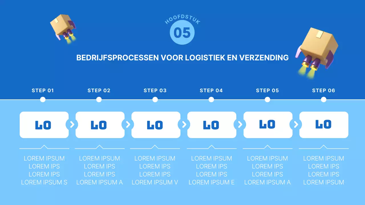 Een eenvoudig logistiek bedrijfsplan in blauw