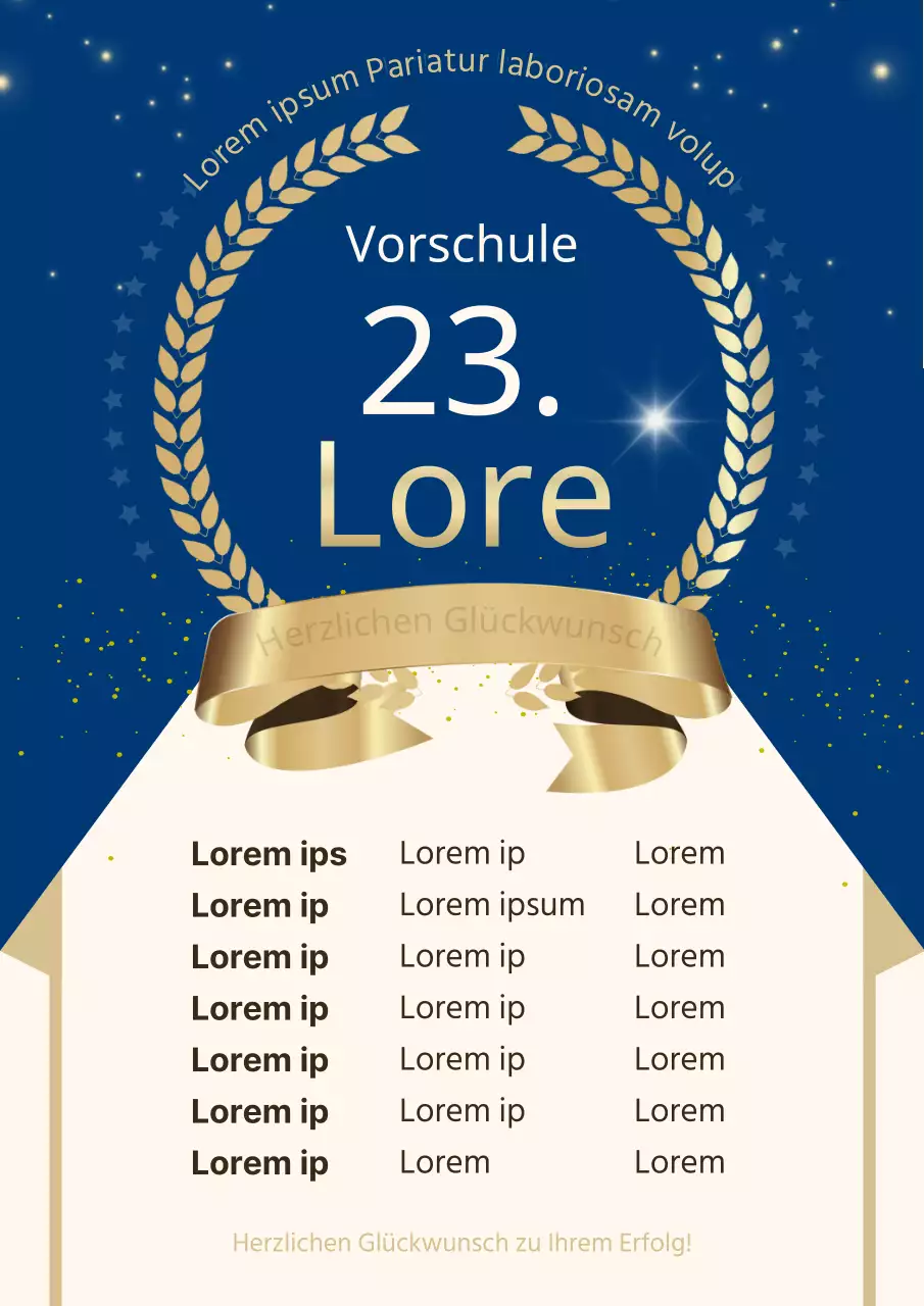 Werben Sie für Ihre gold-blaue Luxus-College-Akzeptanzliste