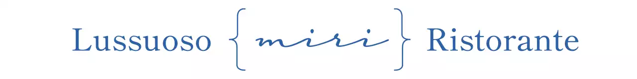 Ristorante di lusso in blu e caratteri corsivi e serif