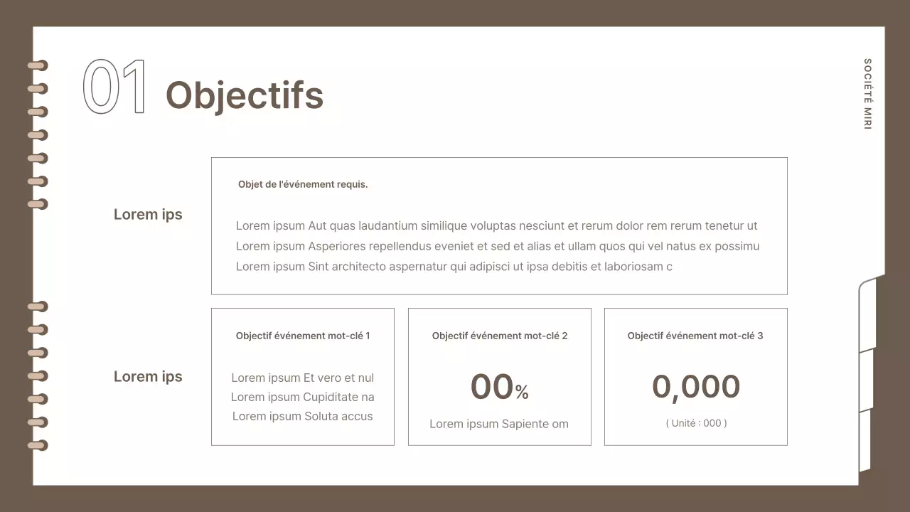 Planificateur d'événements simple et de marque, en marron