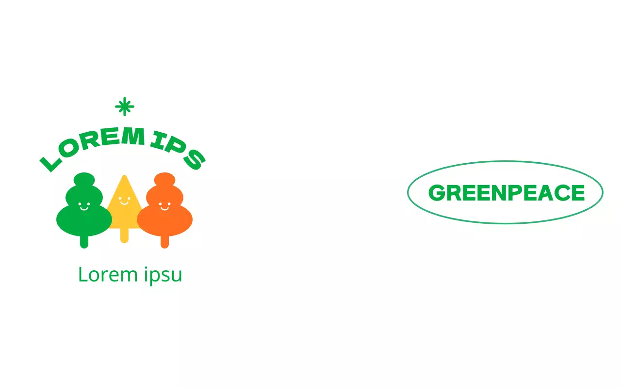 Mercadoria do grupo ambientalista com ilustrações coloridas e engraçadas