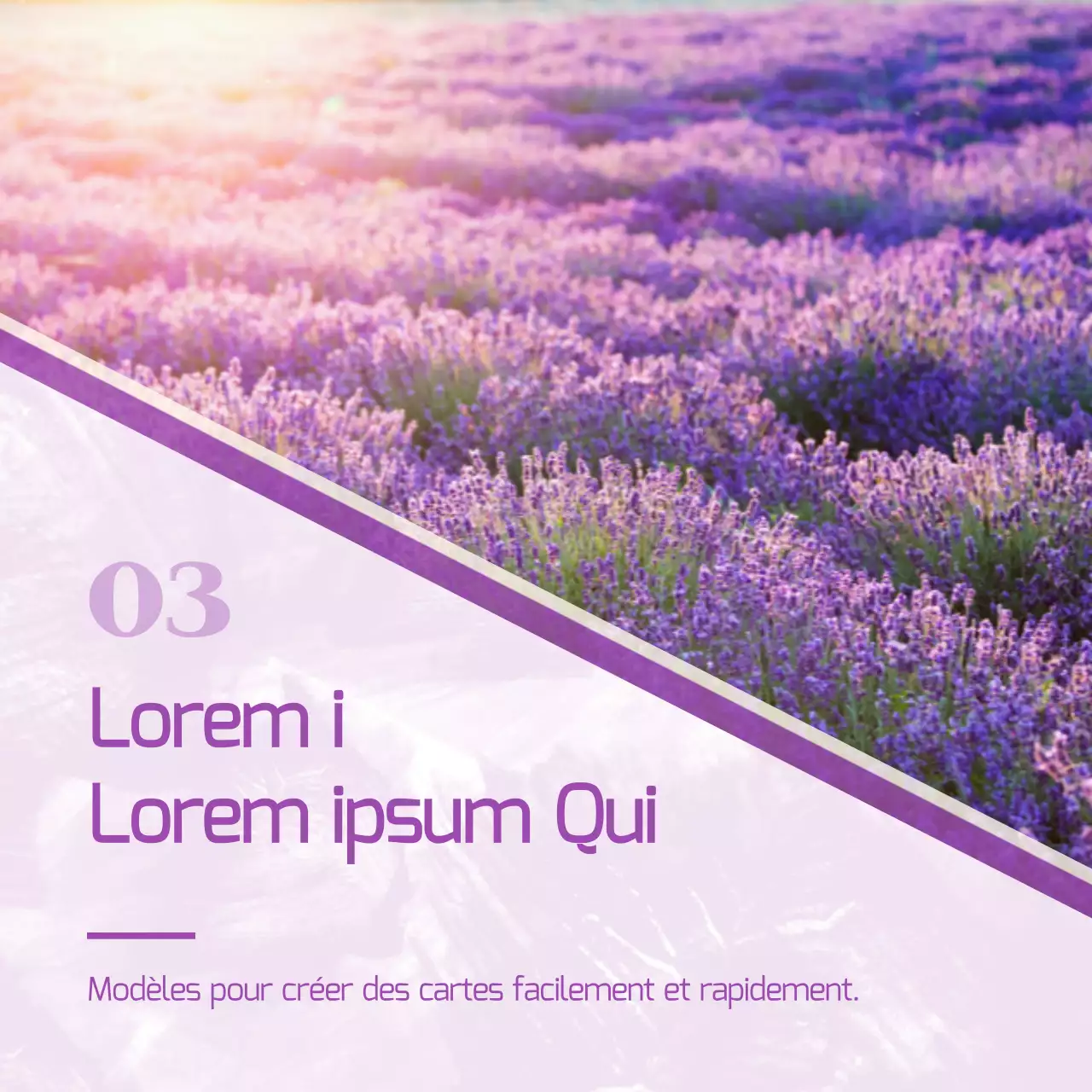 Un post marketing minimaliste en violet