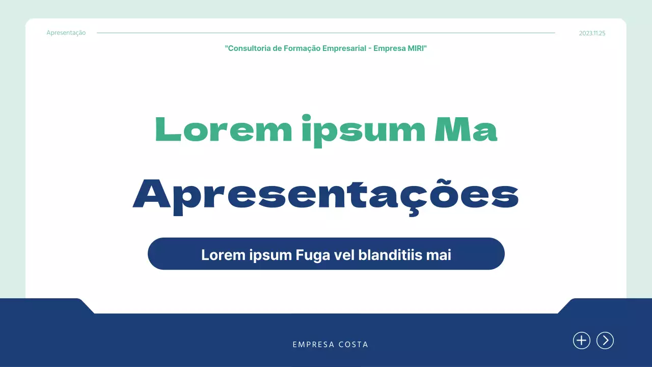 Plano de aula simples de consultoria de formação empresarial da Blue and Mint