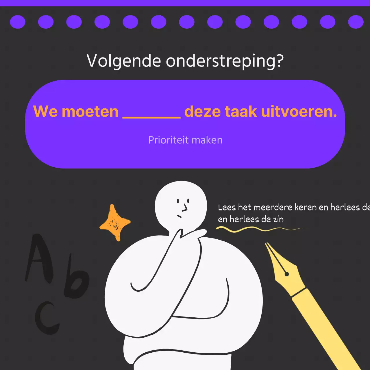 Promoot eenvoudig zakelijk Engels in zwart-wit en paars