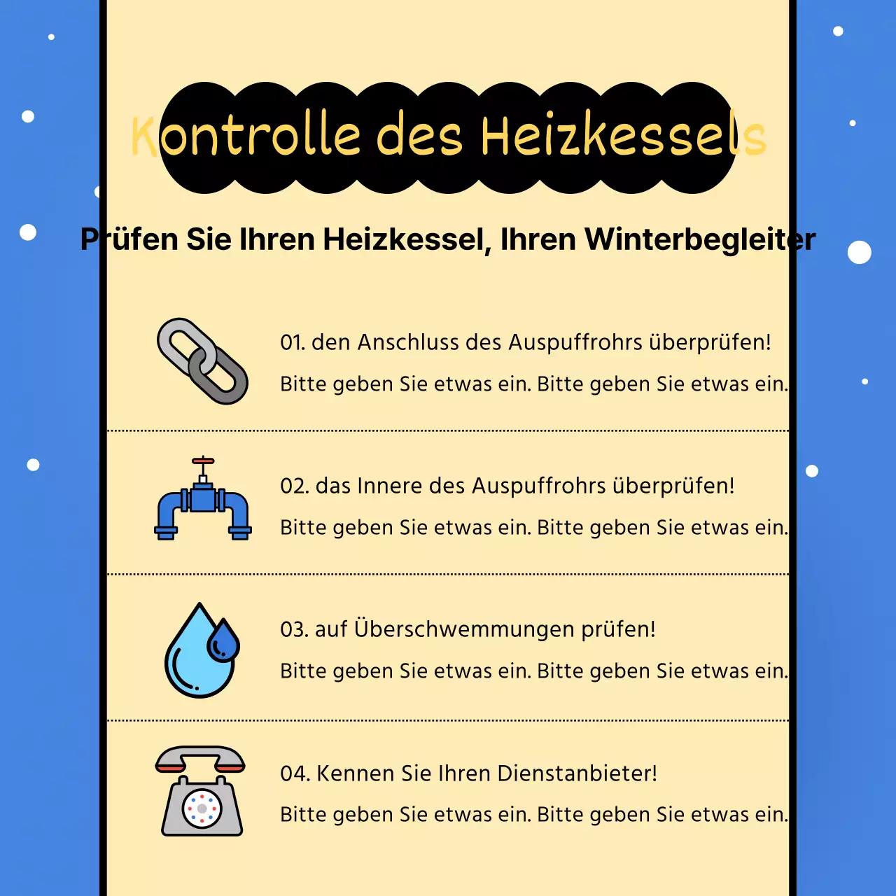 Ein trendiger Überwinterungsratgeber mit blauem Hintergrund