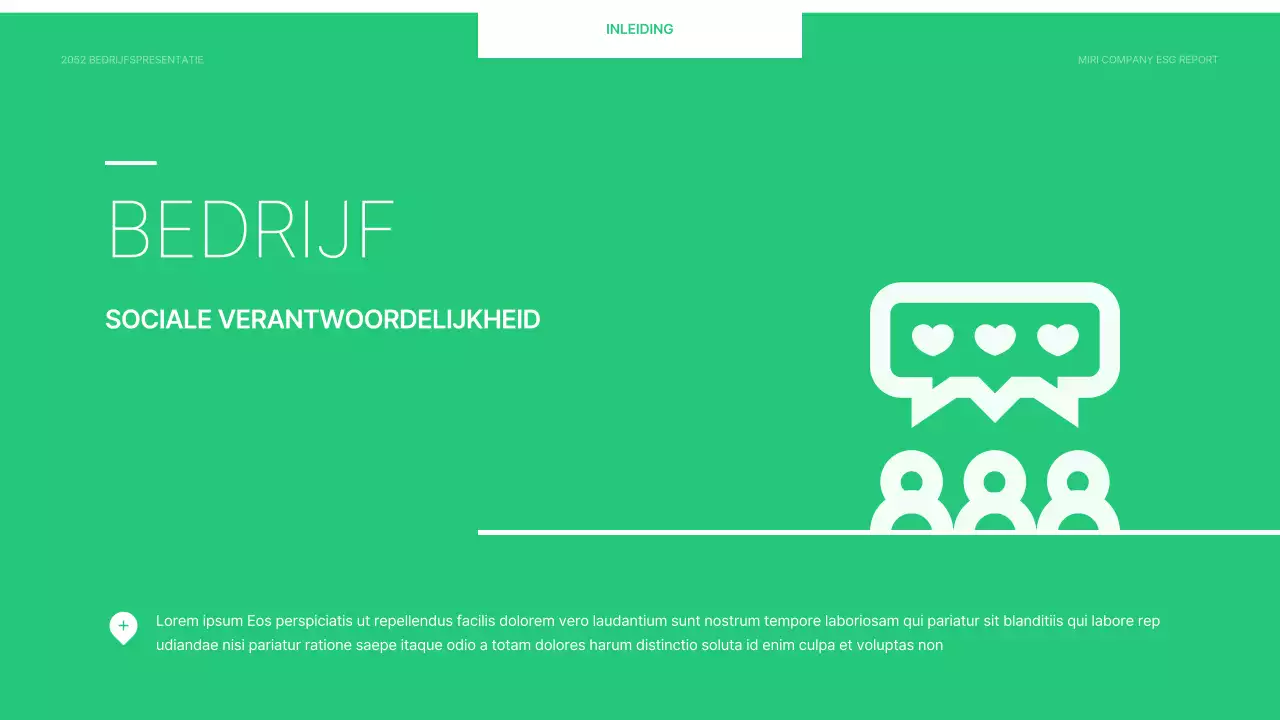 Een eenvoudig ESG-bedrijfsrapport in chartreuse en wit