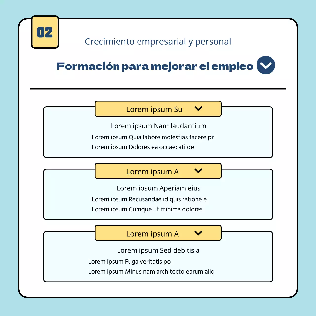 Guía de programas sencillos de formación empresarial en azul claro y amarillo