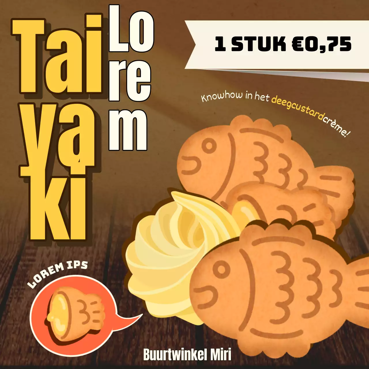  Promoot de gele, schattige wintersnack taiyaki